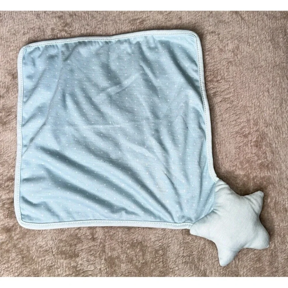 Hallmark Lovey Security Blanket Star Blue Polka Dot Rattle Baby